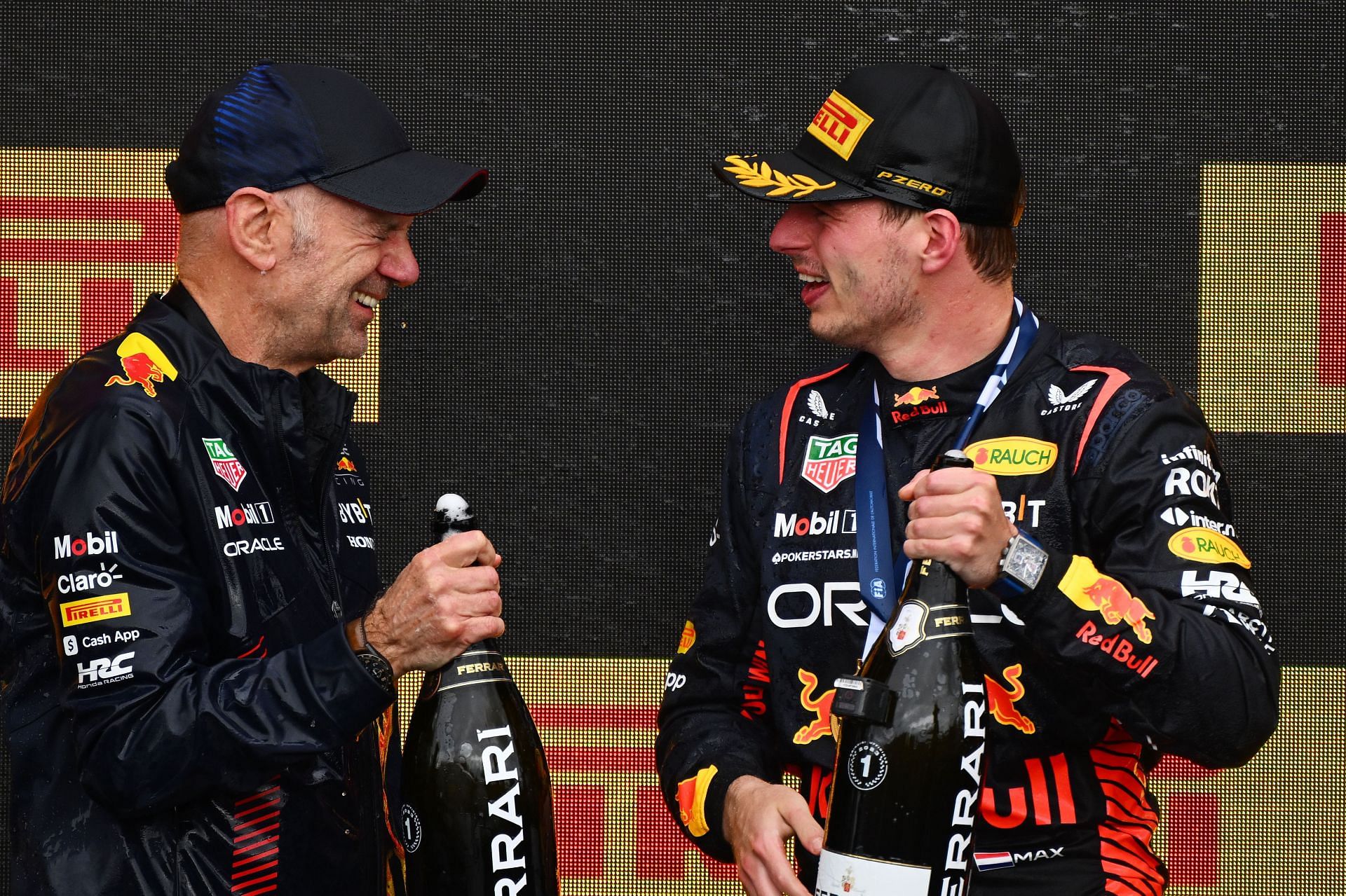 Aston Martin engineer Adrian Newey with Max Verstappen at F1 Grand Prix of Canada - Source: Getty
